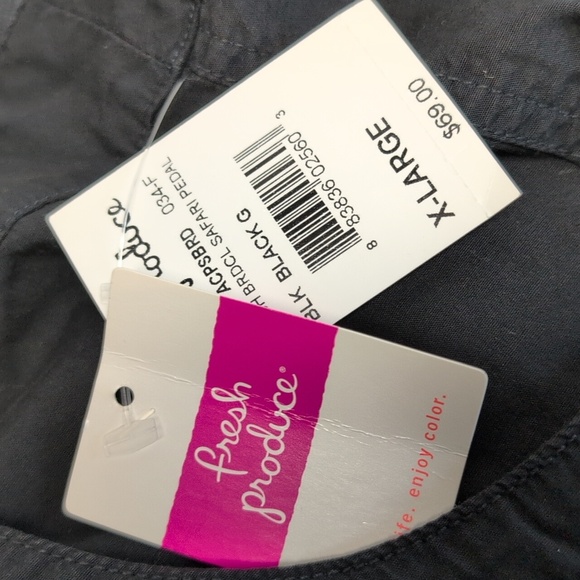 NWT Fresh Produce Black Stretch Broadcloth Safari Pedal Pusher Shorts - Size XL - Picture 7 of 7